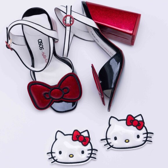 RARE! Asos x Hello Kitty Glitter Heels with Interchangeable Bows - Picture 4 of 6